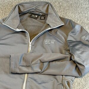 Mountain Hardwear Jacket Womens Large Gray Windstopper Soft Shell Zip Pockets‎